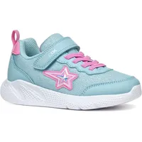 GEOX SPRINTYE Girl A Sneaker, Sky/Fuchsia, 35