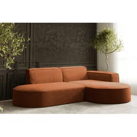 kaiser möbel Ecksofa Designer MODENA STUDIO stoff Dicker cord Poso Kupfer Rechts - Rot