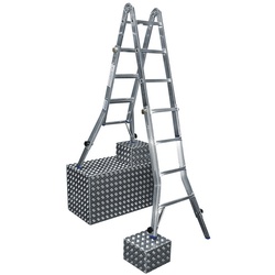 KRAUSE Teleskopleiter »STABILO«, 16 Sprossen, Aluminium - silberfarben