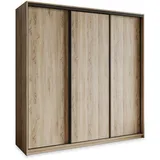 masseno Schwebetürenschrank NISSE 200 x 205 x 60 cm Eiche/bronze
