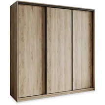 masseno Schwebetürenschrank NISSE 200 x 205 x 60 cm Eiche/bronze