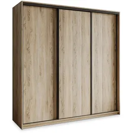 masseno Schwebetürenschrank NISSE 200 x 205 x 60 cm Eiche/bronze