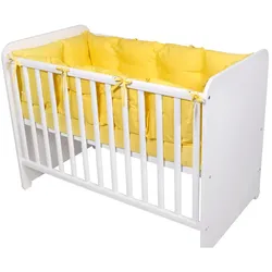 Lorelli Babybett-Nestchen 4-teilig rundum, Babybett 120 x 60 cm, 100% Baumwolle gelb