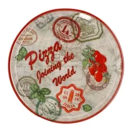 Mambocat 2er Set Pizzateller Charme Red - Rom rot - 33cm - 04018#ZCHAR