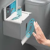 Automatischer Toilettenpapierspender, ohne Kontakt, Spender für Wandhandtücher, selbstklebend, ohne Bohren, wiederaufladbar, für Küche und Badezimmer