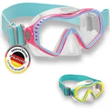 AQUAZON Taucherbrille STARFISH Kinder Schnorchelbrille 7-12 Jahre mit Textil Kopfband blau|rosa