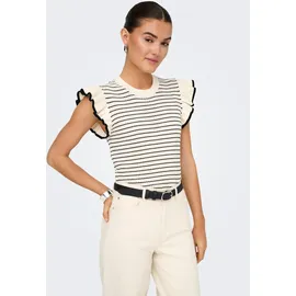 Jdy JDYCARICE S/L Frill Pullover KNT Noos Weiß L