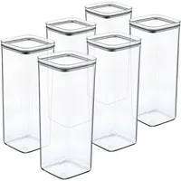 Centi 6er Set Vorratsdosen Deckel Aufbewahrungsbox 2L transparent eckig