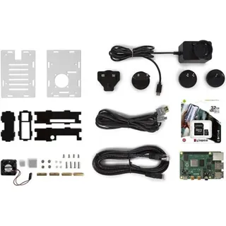 WHADDA Raspberry Pi 4 STARTER KIT (4 GB) mit Kühlgehäuse, komplettes Set für Raspberry Pi 4 Projekte mit 32 GB MicroSD, Gigabit Ethernet, 4K HDMI, Bluetooth 5.0 und PoE-Unterstützung, Programmieren
