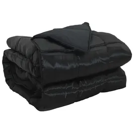 vidaXL Ganzjahresbettdecke Schwarz 220 cm Satin und Mikrofaser