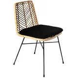 möbelliebling Esszimmerstuhl Korbstuhl Rattan Farbe natur inkl. Sitzkissen DETROIT