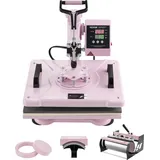 Vevor Hitzepresse Transferpresse 30x38cm 5 in 1 Tumbler Presse T-Shirts Rosa