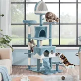 Yaheetech Kratzbaum xxl deckenhoch, Ozean-Thema Katzenbaum Ozean-Stil 184 cm, mit 3 Katzenhöhle 5 Sisalstämme 4 Plattformen, Stabiler Stilvoller