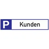 schilderfabrikation moedel gmbh Parkplatzbeschilderung Parkplatz f.Kunden 46 x 11 cm Weiß/Blau/Schwarz