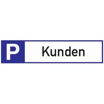 schilderfabrikation moedel gmbh Parkplatzbeschilderung Parkplatz f.Kunden 46 x 11 cm Weiß/Blau/Schwarz
