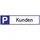 schilderfabrikation moedel gmbh Parkplatzbeschilderung Parkplatz f.Kunden 46 x 11 cm Weiß/Blau/Schwarz