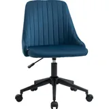 Vinsetto Bürostuhl Drehstuhl Schreibtischstuhl Ergonomisches Liniendesign höhenverstellbar 360° drehbar Schaumstoff Samtartiges Polyester Blau 50 x 58 x 77-85 cm