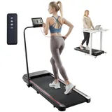 Vevor Laufband unter den Schreibtisch, Laufband zum Arbeiten, klappbares Laufband mit 120 kg Tragkraft, tragbares 2 in 1 Pad mit 2,5 PS, Griffstange Fernbedienung Led-anzeige 1-12 km/h,