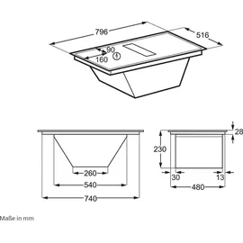 AEG OCH84XBKIT Induktion 80cm + Umluft-InstallationsKit