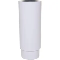 Vivanno hochwertiger Fiberglas Blumentopf Escada in Weiß Matt, 90x35cm
