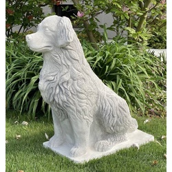 Casa Padrino Garten Deko Skulptur Labrador Hund Grau 67 x 36 x H. 84 cm - Elegante Garten Deko Stein Figur - Dekorative Tierfigur - Garten Deko Accessoires