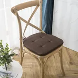 Hixingo Sitzkissen Cozy mit Haltebändern, Weiche Stuhlkissen Waschbar Sitzkissen Stuhl, D-Form Bodenkissen für Indoor und Outdoor (39x40cm,Dunkelbraun)