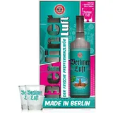 Berliner Luft Geschenkset | Kultiger Pfefferminzlikör inkl. 2 Shot-Gläser | Frisch, klar & aromatisch | Vegan & glutenfrei | Made in Berlin | 18% Vol. | 0,7 L
