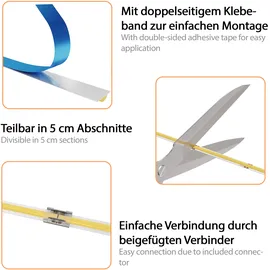 ledscom.de COB-LED Streifen JOR, 100.0cm, flach, weiß, 22,54W, je 1209lm, 2er Set, inkl. WLAN Controller