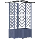 vidaXL Hochbeet mit Rankgitter und Dach 122 x 40 x 141 cm Grau
