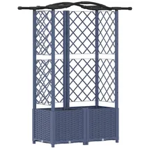 vidaXL Hochbeet mit Rankgitter und Dach 122 x 40 x 141 cm Grau