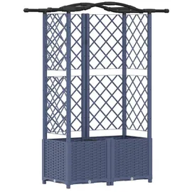 vidaXL Hochbeet mit Rankgitter und Dach 122 x 40 x 141 cm Grau