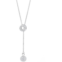 Elli Halskette Damen Y-Kette Kugel mit Kristalle in 925 Sterling Silber