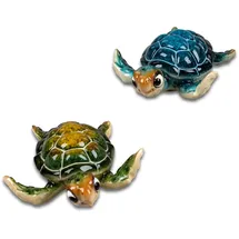 Formano 2er Set Dekofigur Schildkröte Harry - Polyresin 10 cm