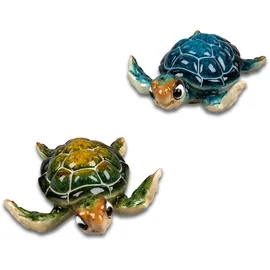 Formano 2er Set Dekofigur Schildkröte Harry - Polyresin 10 cm