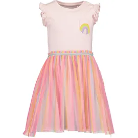 blue seven BLUE SEVEN, Mädchen, Gr. 122, N-Gr, bunt (rosa), Jersey, Obermaterial: 100% Baumwolle, bedruckt, gestreift, Basic knieumspielend, Rundhals, gewellter Abschluss, Kleider Jerseykleid