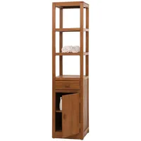 MCW MCW, Regal, Braun, Holz, 40x180x40 cm, Badezimmer, Badezimmerschränke,