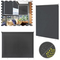 Rollo Verdunklungsrollo Außenrollo Wetterfest Rollo Sonnenschutz, AUFUN, für Fenster, Außen schwarz 100 cm x 240 cm