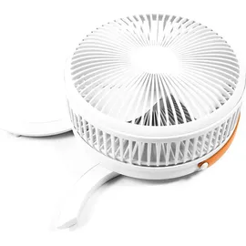 COOLSERIE Akku Teleskop Standventilator 20 cm Weiß