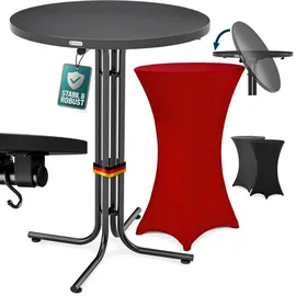 CASARIA Stehtisch 70 x 110 cm Grau/Rot