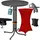 CASARIA Stehtisch 70 x 110 cm Grau/Rot