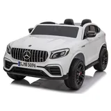 TPFLiving Elektro-Kinderauto Mercedes GLC 63S Doppelsitzer weiss - Kinderauto - Elektroauto - Ledersitz und Sicherheitsgurt