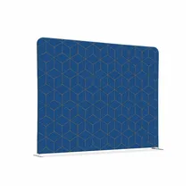 Showdown Displays Showdown Raumteiler Basic - 150-150 Doppel Hexagon - Blau-Braun - Silberner Rahmen