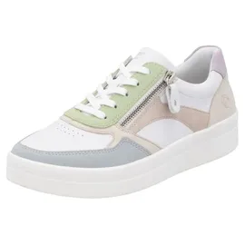 REMONTE Plateausneaker, Freizeitschuh, Halbschuh, Schnürschuh in schmaler Form Remonte weiß-pastellfarben