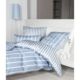JANINE Modernclassic Unifarben Blau 135 x 200 cm + 80 x 80 cm