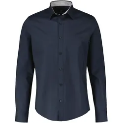 Langarmhemd LERROS "LERROS Poplinhemd, Kentkragen", Herren, Gr. 6XL, extraweit, blau (classic navy), 100% Baumwolle, Langarm, Hemden