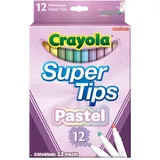 Crayola - Super Tips, abwaschbare Marker mittlere Spitze, 12er-Pack, für Schule und Freizeit, für kreatives Lettering, Handschrift, Kalligraphie, Pastellfarben, 58-7515
