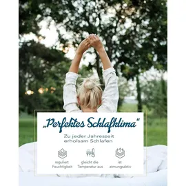 Sympathica Extra warme 4 Jahreszeiten Bettdecke Sommerbett Winterbett 135x200 - Weiß