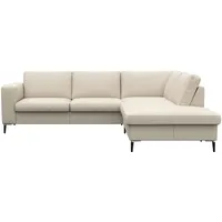 FLEXLUX Ecksofa »Fiore, L-Form«, breite Armlehnen, Füße Alu/schwarz, B/T 241/225 cm, Kaltschaum im Sitz weiß