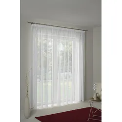 Vorhang WIRTH "Hanna mit Faltenband" Gr. 6, weiß, B:450cm H:145cm, Voile, Polyester, Gardinen, Store