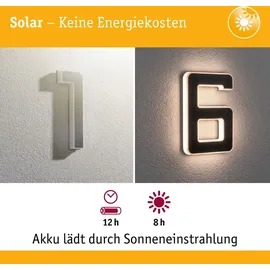Paulmann Bundle Solar LED Hausnummernleuchte Nummer 16 - Schwarz